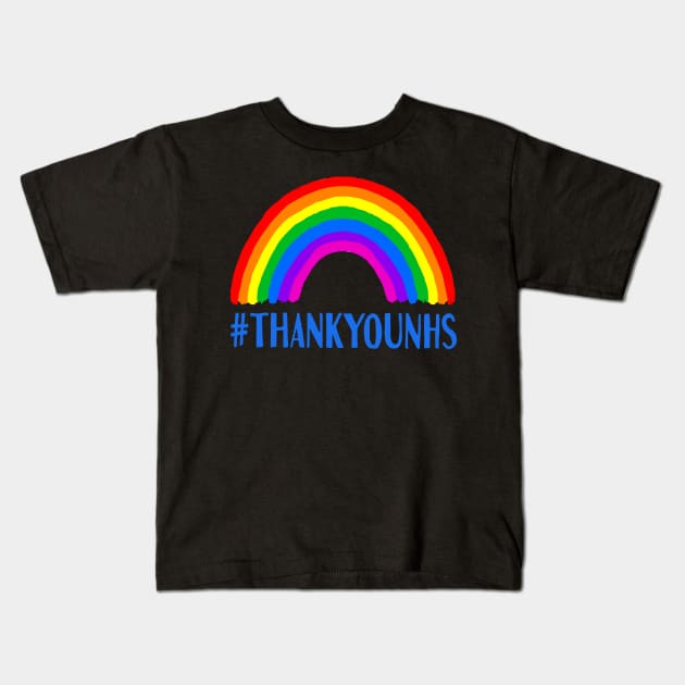 Thank You Rainbow Support Kids T-Shirt by pangarkitober